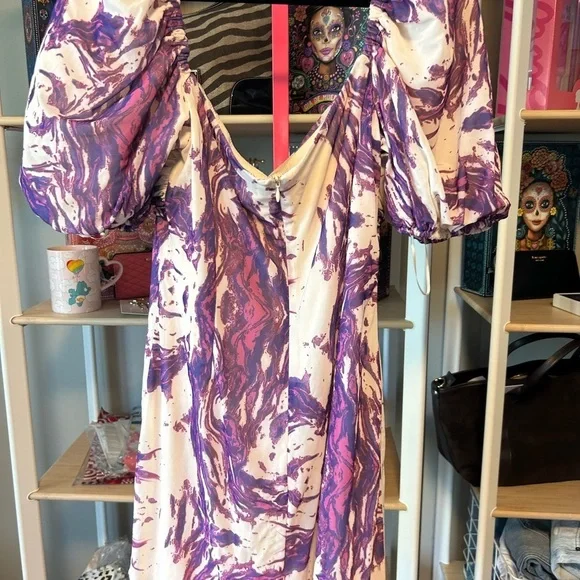 Slate and Willow purple Marble Print Dress preloved XL - Picture 6 of 7